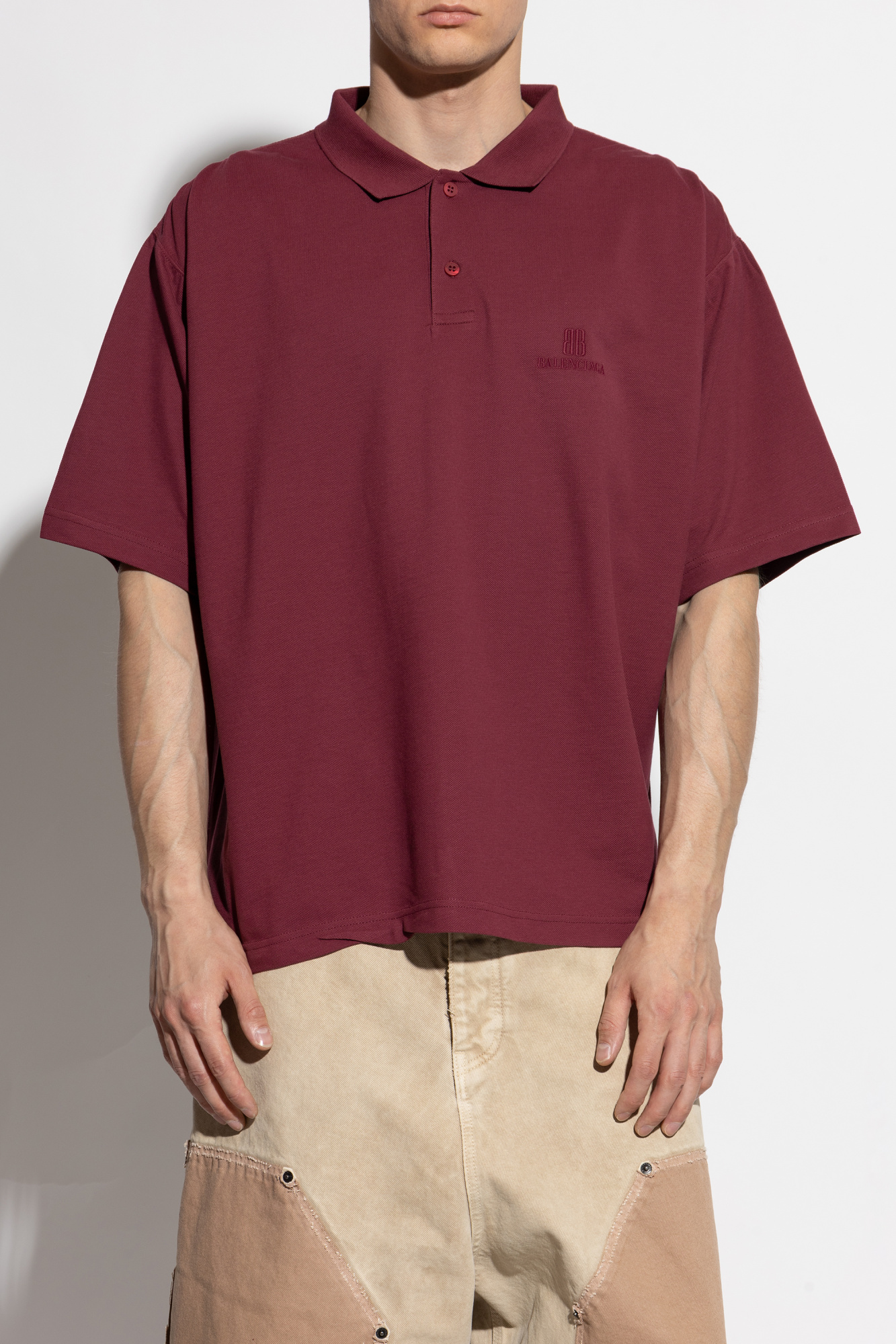【関税込み】balenciaga EMBROIDERY POLO SHIRT Burgundy Polo with embroidered logo Balenciaga - Vitkac AS